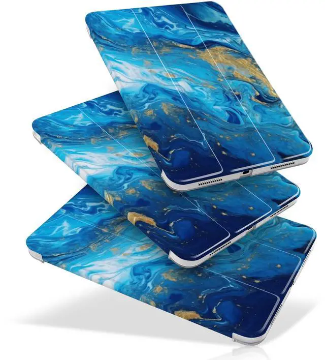 Main image of MecBevia Case Compatible with iPad Air 11 Inch M3 (2025) / M2 (2024), iPad Air 10.9 Inch 5th Gen (2022) / 4th Gen (2020), Hard PC Back Cover with Auto Wake/Sleep, Oceans