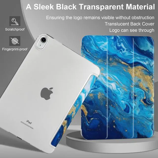 Alt view image 3 of 5 - MecBevia Case Compatible with iPad Air 11 Inch M3 (2025) / M2 (2024), iPad Air 10.9 Inch 5th Gen (2022) / 4th Gen (2020), Hard PC Back Cover with Auto Wake/Sleep, Oceans