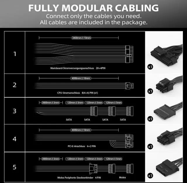 Alt view image 5 of 5 - WISLOK SFX Power Supply 500W PSU Non-Modular Design SFX Form Factor is Suitable for Mini-ITX/SFF/MATX PC Games and Home Theater Compatible with RTX 3060/4060