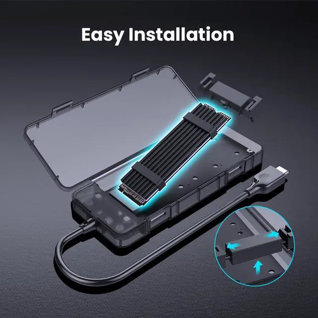 Alt view image 2 of 5 - HIMARS M.2 NVMe (PCIe) SSD Tool-Free Enclosure to USB 3.2 Gen 2 Type C (US-2575)