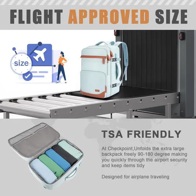 Alt view image 5 of 5 - Velaybor 40L Travel Backpack with USB Charging Port, Water-Resistant Carry On Backpack for Men Women, Business Laptop Backpack for Trips & Commutes, Fits 15.6/17.3 Inch Laptop