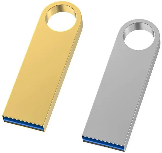 Main image of USB 3.0 Flash Drive 128GB 2 Pack, Wooolken High Speed USB 3.0 Thumb Drives Sleek Metal Flash Drives with Keychains, Memory Stick, USB Drive for PC/Computers/Mac/Laptops