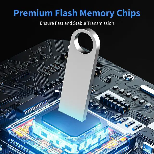 Alt view image 4 of 5 - USB 3.0 Flash Drive 128GB 2 Pack, Wooolken High Speed USB 3.0 Thumb Drives Sleek Metal Flash Drives with Keychains, Memory Stick, USB Drive for PC/Computers/Mac/Laptops