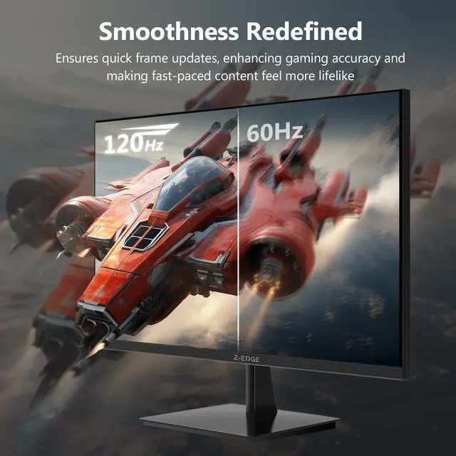 Alt view image 4 of 5 - Z-Edge 27-inch 4K Gaming Monitor, 120Hz UHD 3840x2160 IPS Monitor, S274K 1ms MPRT Refresh Rate, 16.7M Colors, HDMI 2.0 x2 and DP 1.4 x 2
