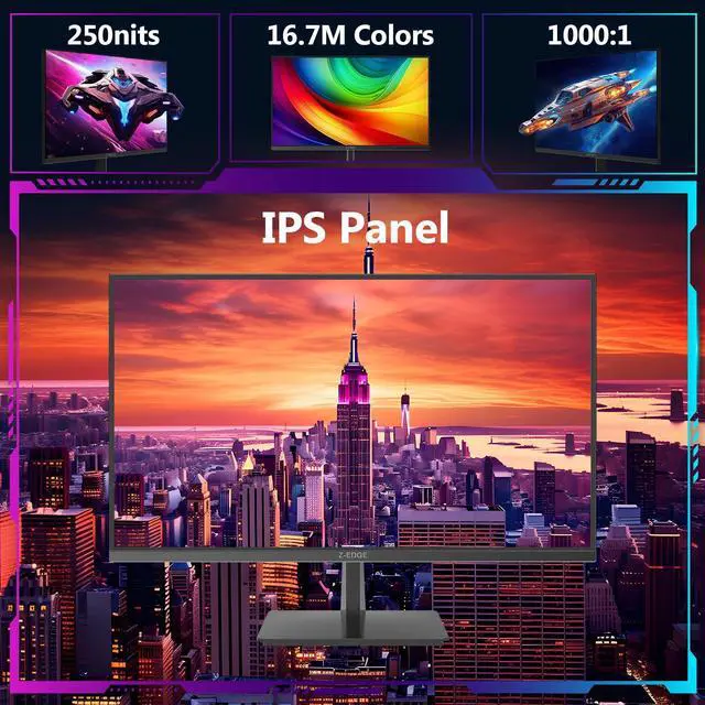 Alt view image 3 of 5 - Z-Edge 27-inch 4K Gaming Monitor, 120Hz UHD 3840x2160 IPS Monitor, S274K 1ms MPRT Refresh Rate, 16.7M Colors, HDMI 2.0 x2 and DP 1.4 x 2