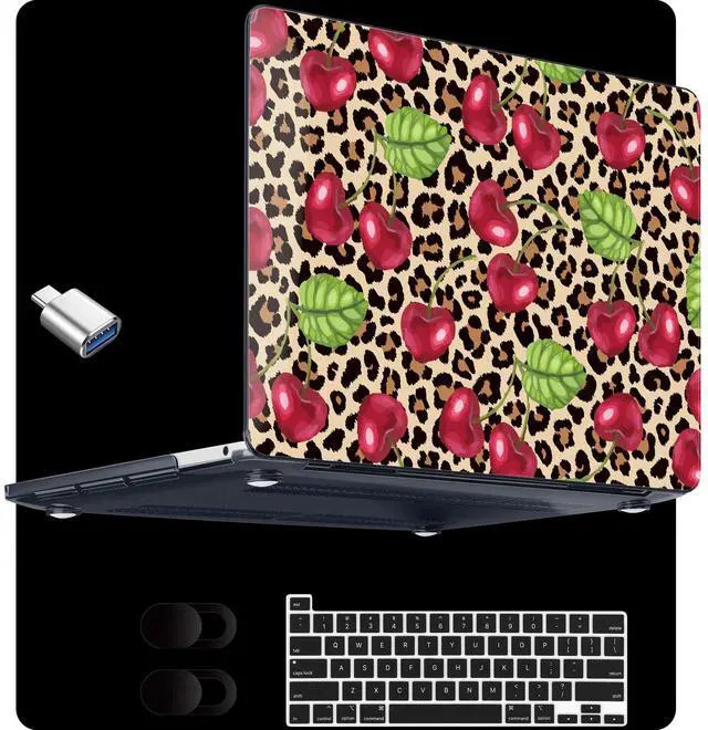 Main image of MEEgoodo for M2 MacBook Pro 13 inch Case 2022 2021 2020,Crystal Cover Fit Model A2338 M2/M1 A2251 A2289,Clear Case for 13.3-inch Laptop,Hard Shell for MacBook Pro M2, Beige Brown & Cherry