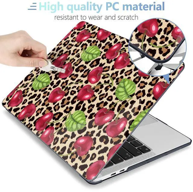 Alt view image 5 of 5 - MEEgoodo for M2 MacBook Pro 13 inch Case 2022 2021 2020,Crystal Cover Fit Model A2338 M2/M1 A2251 A2289,Clear Case for 13.3-inch Laptop,Hard Shell for MacBook Pro M2, Beige Brown & Cherry