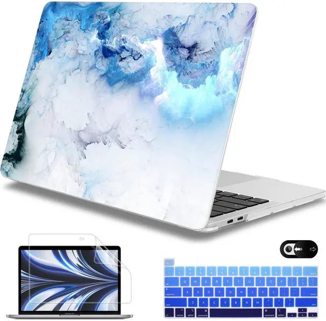 Main image of Mektron for MacBook Pro 13-inch Case 2022 2021 2020 Release A2338 M2 M1 A2289 A2251, Printed Plastic Hard Shell Cover for MacBook Pro 13.3-inch Touch Bar/Touch ID, Cloud & Lightning