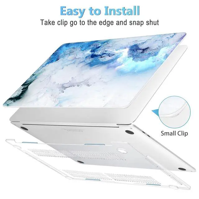 Alt view image 3 of 5 - Mektron for MacBook Pro 13-inch Case 2022 2021 2020 Release A2338 M2 M1 A2289 A2251, Printed Plastic Hard Shell Cover for MacBook Pro 13.3-inch Touch Bar/Touch ID, Cloud & Lightning