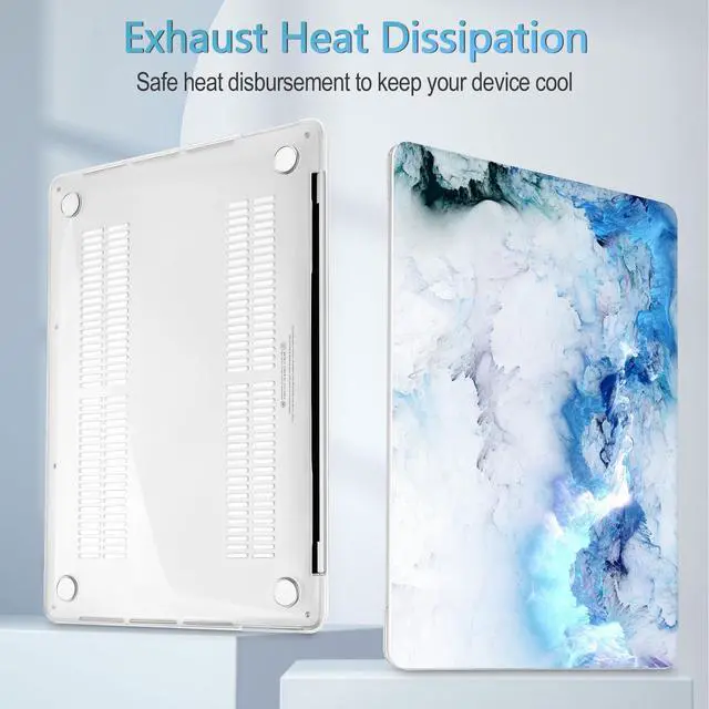 Alt view image 4 of 5 - Mektron for MacBook Pro 13-inch Case 2022 2021 2020 Release A2338 M2 M1 A2289 A2251, Printed Plastic Hard Shell Cover for MacBook Pro 13.3-inch Touch Bar/Touch ID, Cloud & Lightning