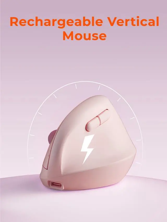 Alt view image 3 of 5 - DAREU Ergonomic Vertical Wireless Mouse,2.4GHz / BT Optical Vertical Mice with Ergo Design for Comfort and Reduced Wrist Strain,3 Multi-Device Connectivity for Computer/PC/Laptop, Suit for Small Hand