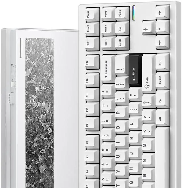 Alt view image 2 of 5 - MCHOSE GX87 Ultra Wireless Mechanical Keyboard TKL 80% Gaming Keyboard Creamy QMK/VIA CNC Aluminum USB-C/BT5.0/2.4Ghz 8000mAh Battery Custom Hot Swappable RGB Backlit for Windows/Mac/PC White