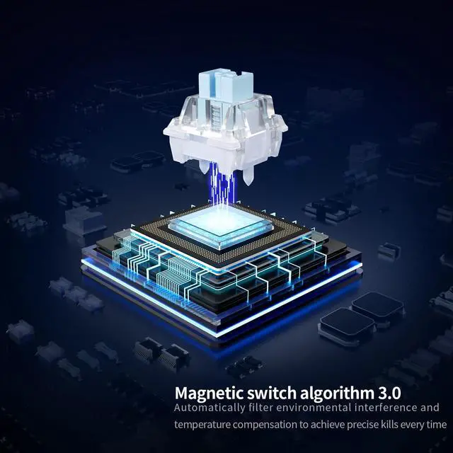 Alt view image 4 of 5 - MOLGRIA x SKYLOONG 60% Aluminum Gaming Keyboard, GK68 HE USB Wired Magnetic-Switch RGB Backlit Mechanical Keyboards with South-Facing Print Contour Line Keycap and Knob Multi-Layer Gasket (Twilight)