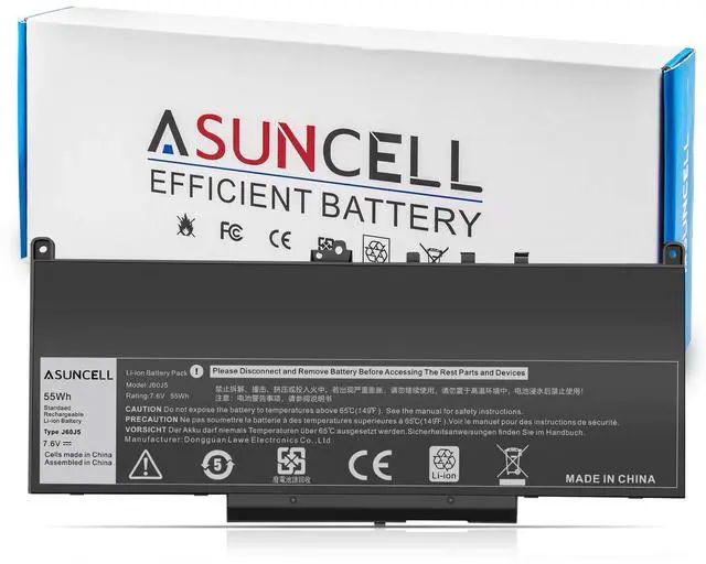 Main image of ASUNCELL 7470 7270 J60J5 7.6V 55Wh Laptop Battery for Dell Latitude E7270 P26S001 14 E7470 P61G001 Series, Type 01W2Y2 1W2Y2 242WD MC34Y R1V85 451-BBSY 451-BBSU P26S001 P61G001