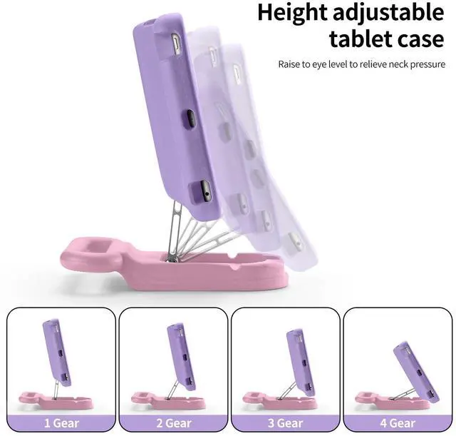 Alt view image 3 of 5 - Kids Case for iPad 9th/8th/7th Gen 10.2 inch,Cute Shockproof EVA Case with Handle & Stand, Child-Friendly Drop-Proof case for iPad 10.2 2021/2020/2019