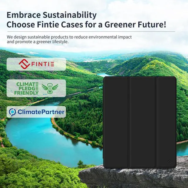 Alt view image 2 of 5 - Fintie Bundle: Fintie Hybrid Slim Case for iPad Air 13-inch (M2) 2024, [Built-in Pencil Holder] Shockproof Cover Clear Transparent Back Shell + [2-Pack] Tempered Glass Screen Protector