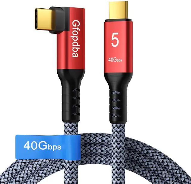 Main image of Gfopdba USB C Camera Tethering Cable for Right Angle Thunderbolt 5 Cable 10FT, Support 40Gbps, 240W PD, 8K@60Hz, 4K@144Hz for Thunderbolt 4, iPhone 17, USB4, Canon, Sony, Nikon, Fuji, Mac mini M4