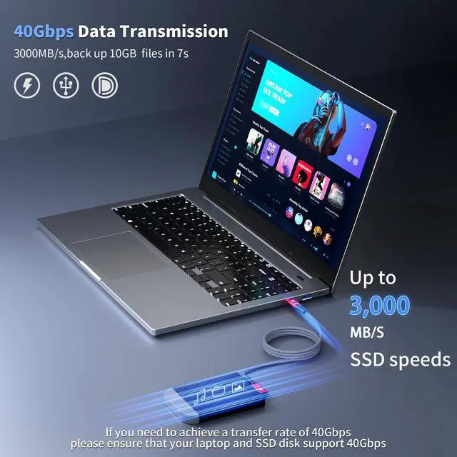 Alt view image 2 of 5 - Gfopdba USB C Camera Tethering Cable for Right Angle Thunderbolt 5 Cable 10FT, Support 40Gbps, 240W PD, 8K@60Hz, 4K@144Hz for Thunderbolt 4, iPhone 17, USB4, Canon, Sony, Nikon, Fuji, Mac mini M4