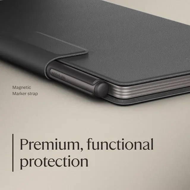 Alt view image 2 of 5 - reMarkable Paper Pro Move - Black Leather Book Folio for Your 7.3'' Paper Tablet