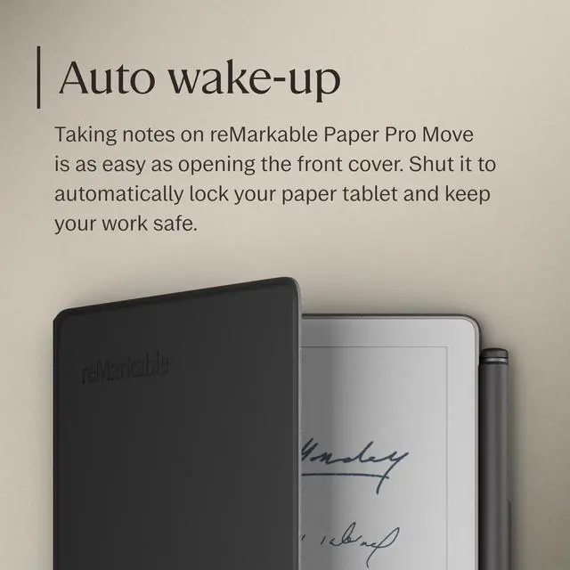 Alt view image 4 of 5 - reMarkable Paper Pro Move - Black Leather Book Folio for Your 7.3'' Paper Tablet