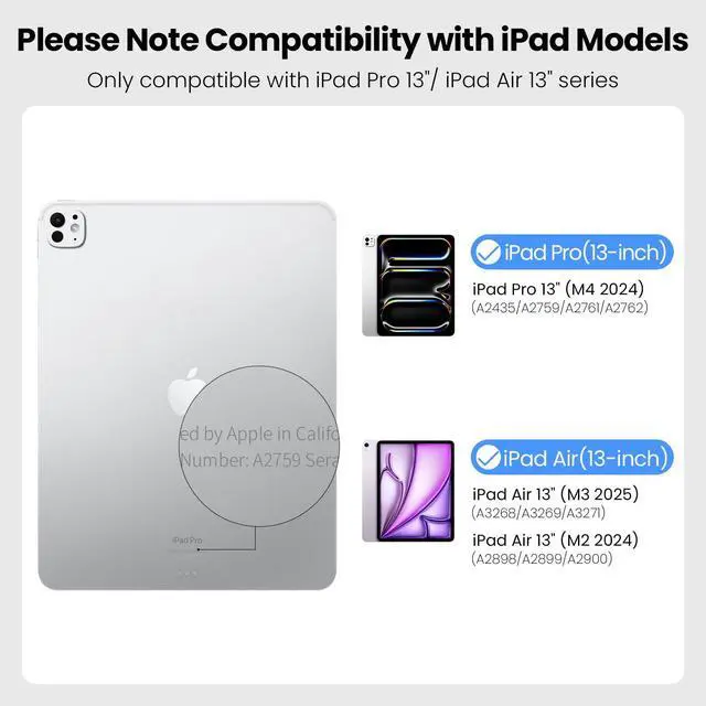 Alt view image 2 of 5 - Nillkin Magnetic Stand Keyboard for iPad Pro 13" 2024 M4 & iPad Air 13" M3/M2Detachable Backlit Keyboard, Multi-Angle Stand, Thin and Light Portable-Black