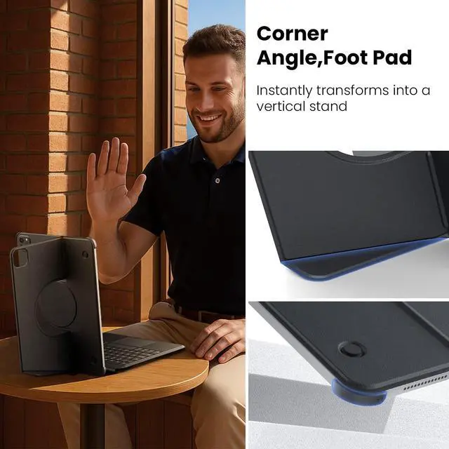 Alt view image 5 of 5 - Nillkin Magnetic Stand Keyboard for iPad Pro 13" 2024 M4 & iPad Air 13" M3/M2Detachable Backlit Keyboard, Multi-Angle Stand, Thin and Light Portable-Black