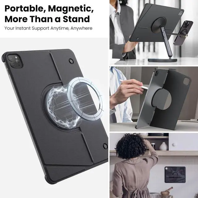 Alt view image 4 of 5 - Nillkin Magnetic Stand Keyboard for iPad Pro 13" 2024 M4 & iPad Air 13" M3/M2Detachable Backlit Keyboard, Multi-Angle Stand, Thin and Light Portable-Black