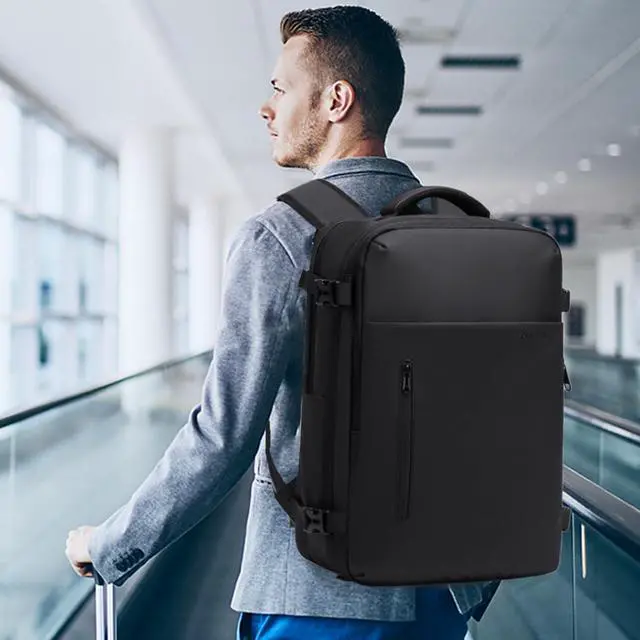 Alt view image 2 of 5 - Cusangel compression Vacuum Backpack for Travel,Vacpack,Flight Approved Carry On Backpacks for International Travel,laptop Daypack 45L Expandable 60L Airback (No Vacuum pump)