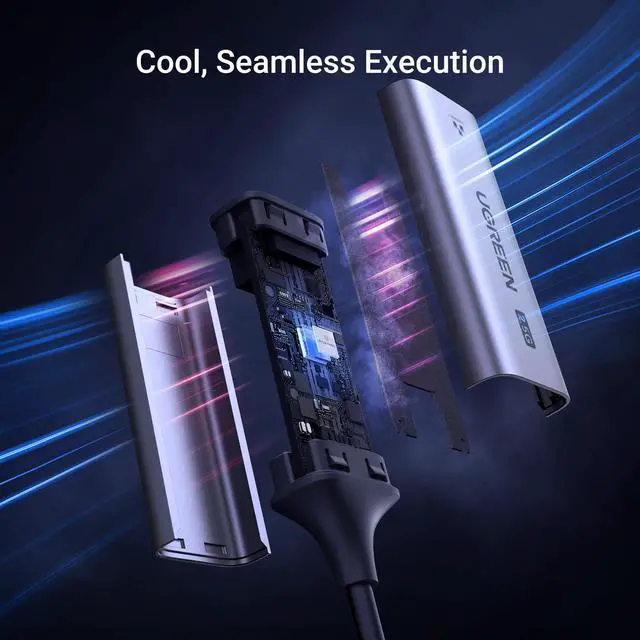 Alt view image 5 of 5 - UGREEN USB C to Ethernet Adapter 2.5G, Ethernet Adapter for Laptop, Aluminum, Type C (Thunderbolt 4/3 Compatible) to RJ45 Network Internet, Compatible for NAS, MacBook Air/Pro, XPS, iPhone 17 Pro/Max