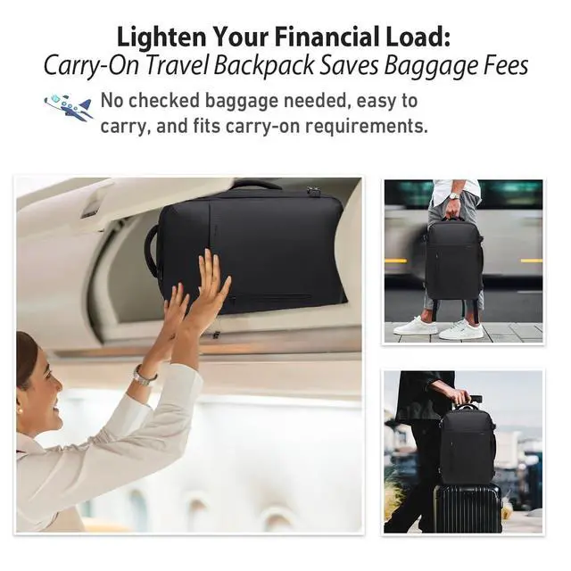 Alt view image 3 of 5 - Cusangel compression Vacuum Backpack for Travel,Vacpack,Flight Approved Carry On Backpacks for International Travel,laptop Daypack 45L Expandable 60L Airback (No Vacuum pump)