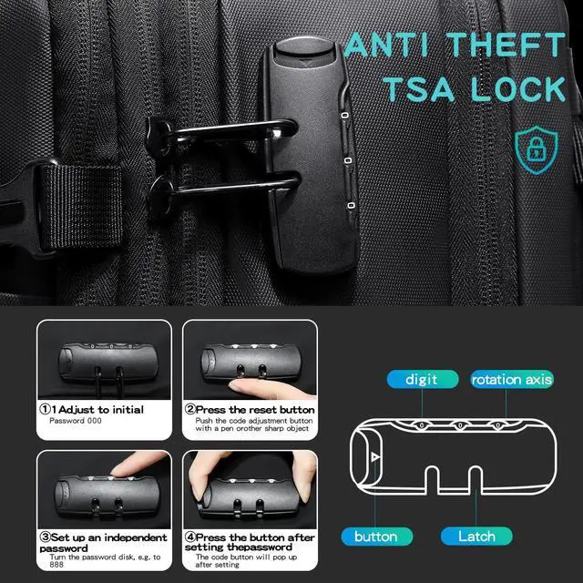 Alt view image 4 of 5 - Cusangel compression Vacuum Backpack for Travel,Vacpack,Flight Approved Carry On Backpacks for International Travel,laptop Daypack 45L Expandable 60L Airback (No Vacuum pump)