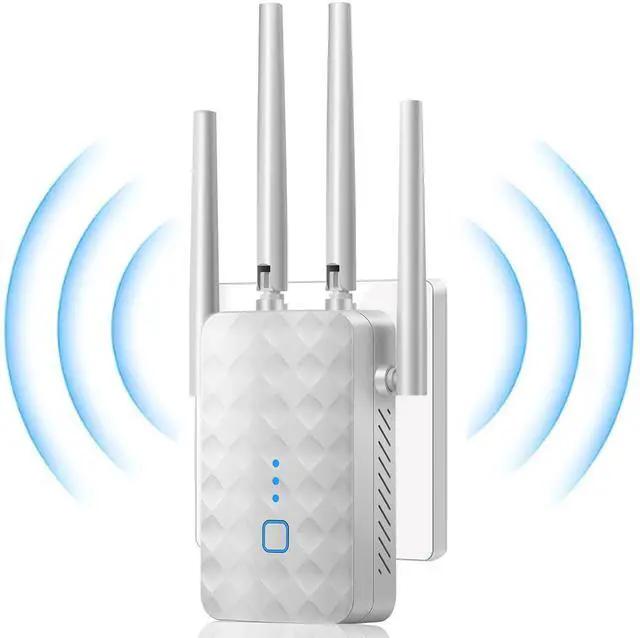 Main image of WiFi Extender Signal Booster for Home - 1200Mbps Dual Band, Covers 12850 Sq Ft & 108 Devices, Long Range Internet Booster with Ethernet Port, White