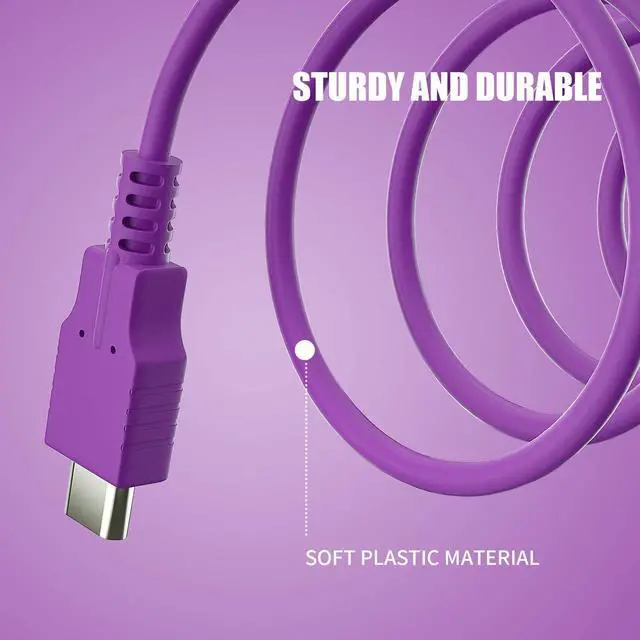 Alt view image 4 of 5 - HEATFUN Nintendo Switch Charger, USB C Charger for Nintendo Switch - Purple and Pink