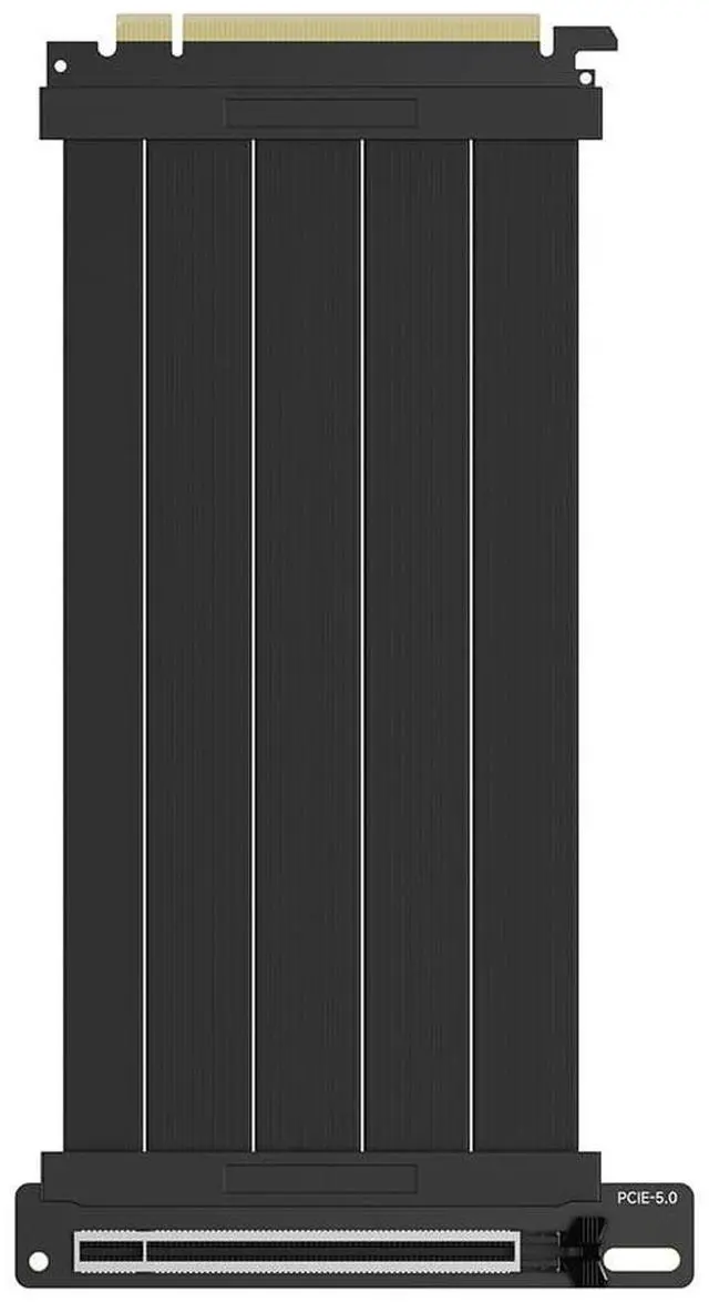 Alt view image 2 of 5 - PCIE 5.0 Riser Cables,90 Degree Adapter, Compatible RTX5090 RX9070 GPU, Transfer Rate 32.0 GT/s, PCIE 5.0 X16 Riser Cable,Straight GPU Extension Cable GEN5for Vertical GPU Mount,200mm Black