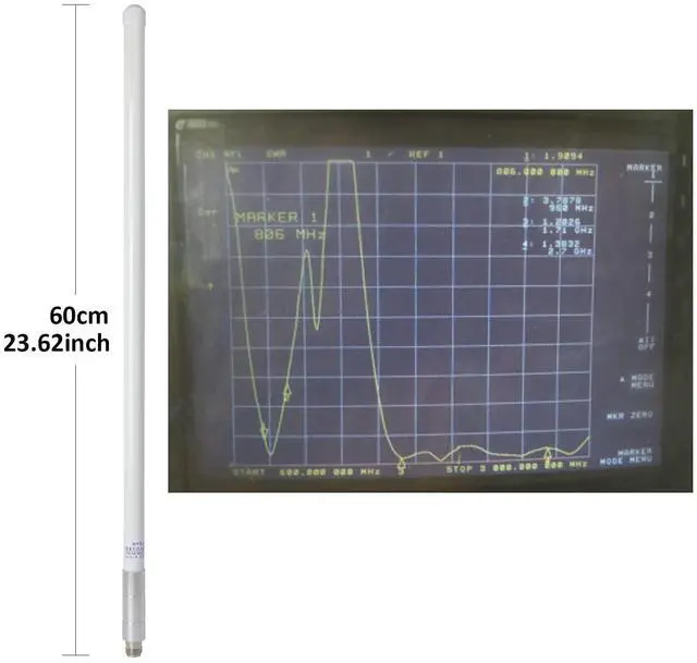 Alt view image 3 of 5 - HYS N Female 3G/4G/LTE Antennas(23.6inch) 806-960/1710-2700MHz Universal Wide-Band Outdoor Pole Antenna with U-bolts for Mobile Cell Phone Signal Booster Cellular Amplifier 4G LTE Router Modem Gateway