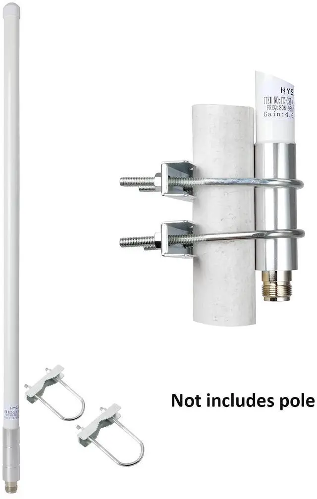 Alt view image 4 of 5 - HYS N Female 3G/4G/LTE Antennas(23.6inch) 806-960/1710-2700MHz Universal Wide-Band Outdoor Pole Antenna with U-bolts for Mobile Cell Phone Signal Booster Cellular Amplifier 4G LTE Router Modem Gateway
