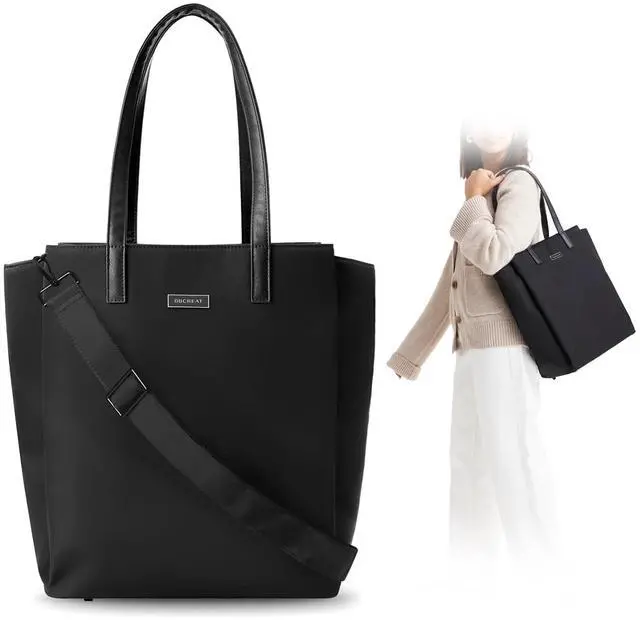 Main image of BBCREAT Large Laptop Tote Bag for Women 13 inch, Lightweight Teacher Bag Women Office Work Bag with Straps, Waterproof Computer handbag Business Briefcase, Black