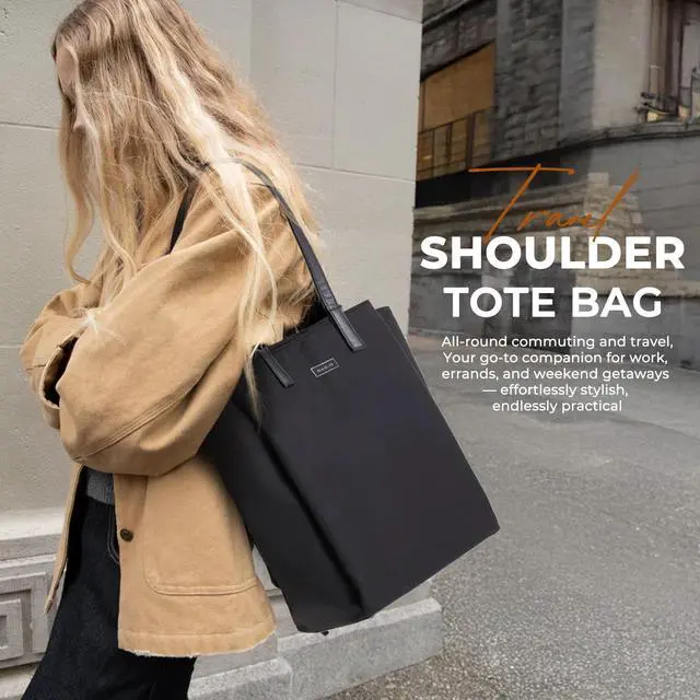 Alt view image 2 of 5 - BBCREAT Large Laptop Tote Bag for Women 13 inch, Lightweight Teacher Bag Women Office Work Bag with Straps, Waterproof Computer handbag Business Briefcase, Black