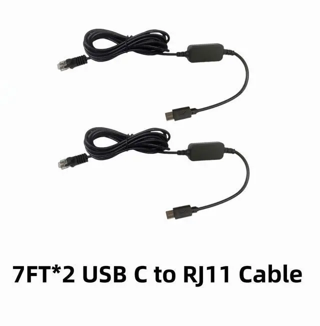 Alt view image 3 of 5 - SZFMSWE USB C to RJ11 Radar Detector Power Cord Cable(7FT*2) for Escort Valentine One Uniden Beltronics