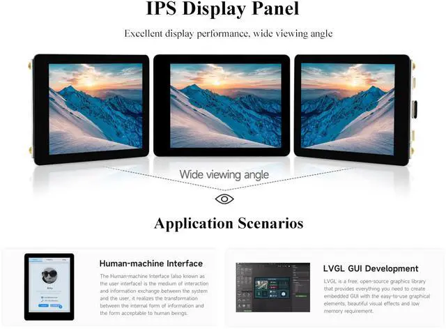 Alt view image 5 of 5 - ESP32-S3 2.8inch Display Development Board, 480×640, IPS LCD, 32-bit LX7 Dual-Core Processor, Supports W-F-i & Blue-Too-th, ESP32 with Display (No Touch)