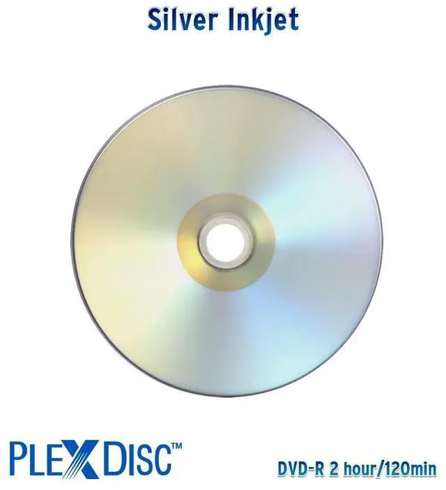 Alt view image 2 of 5 - PlexDisc DVD-R 4.7GB 16X Silver Inkjet Printable Surface Hub Printable - 100pk Cake Box (FFP) 632-315-BX, 100 Discs