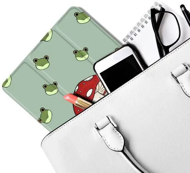 Alt view image 5 of 5 - MAYCARI Frog Mushroom Case for iPad 10.2 inch 2021/2020/2019 with Pencil Holder, Cute Animal iPad 9th/8th/7th Generation Protective Case with Soft TPU Back, Auto Sleep/Wake Cover Slim Shell
