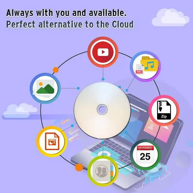 Alt view image 4 of 5 - PlexDisc DVD-R 4.7GB 16X Silver Inkjet Printable Surface Hub Printable - 100pk Cake Box (FFP) 632-315-BX, 100 Discs