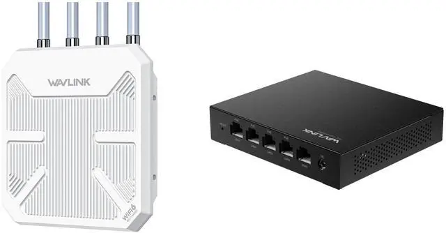 Main image of WAVLINK AX1800 Outdoor WiFi Extender with 5 Port Gigabit Switch