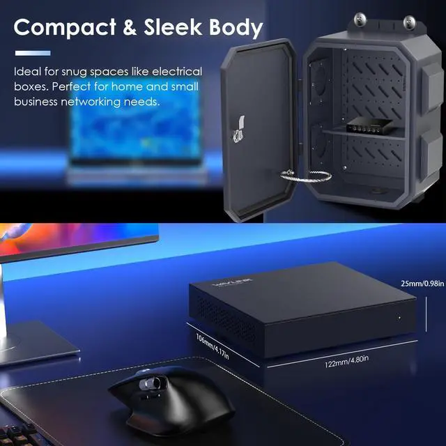 Alt view image 5 of 5 - WAVLINK AX1800 Outdoor WiFi Extender with 5 Port Gigabit Switch