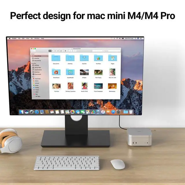 Alt view image 5 of 5 - Mac mini M4 USB Dock Hub, Compatible with Mac mini M4 and M4 Pro 2024, Featuring a 4K60Hz DP & miniDP Port, 5Gbps USB Port, and SD/TF Card Slot