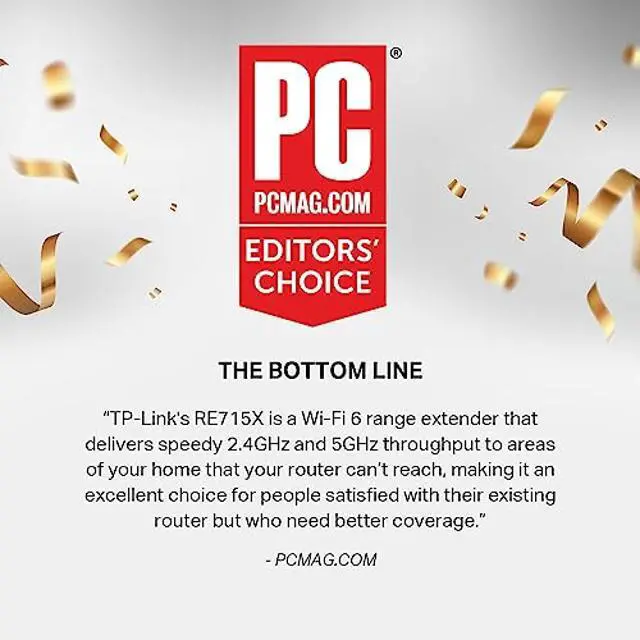 Alt view image 2 of 5 - TP-Link AX3000 WiFi 6 Range Extender | PCMag Editor's Choice | Dual-Band Wireless Repeater w/Ethernet Port | Up to 2400 Sq. Ft., 64 Devices | Internet Signal Booster | APP Setup | EasyMesh (RE715X)