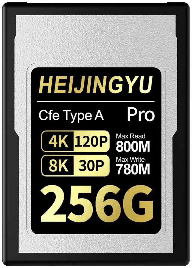Main image of HEIJINGYU 256GB CFexpress Type A High Performance Memory Card Professional Grade, Up to 800MB/s Read Speed and 780MB/s Write Speed for 4K 120P, 8K 30P Recording for Sony Alpha & FX Cameras