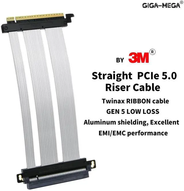 Alt view image 3 of 5 - GIGA-MEGA PCIe 5.0 X16 Riser Cable Dual Reverse and Straight GPU Extension Cable GEN5 for ITX A4 Case RTX5090 (Straight 35cm)