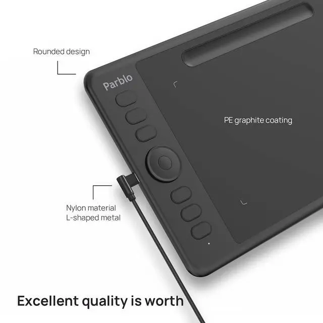 Alt view image 5 of 5 - Parblo Intangbo S 7x4 Inch Graphic Drawing Tablets, 8192 Levels Pressure Drawing Pad Compatible with Android/Windows/Mac